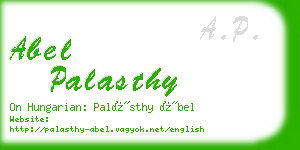 abel palasthy business card